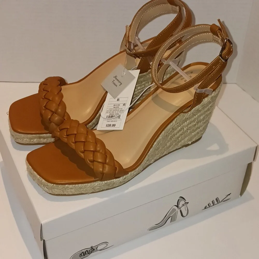 A New Day - Lovely Joyce Tan Sandals NWT